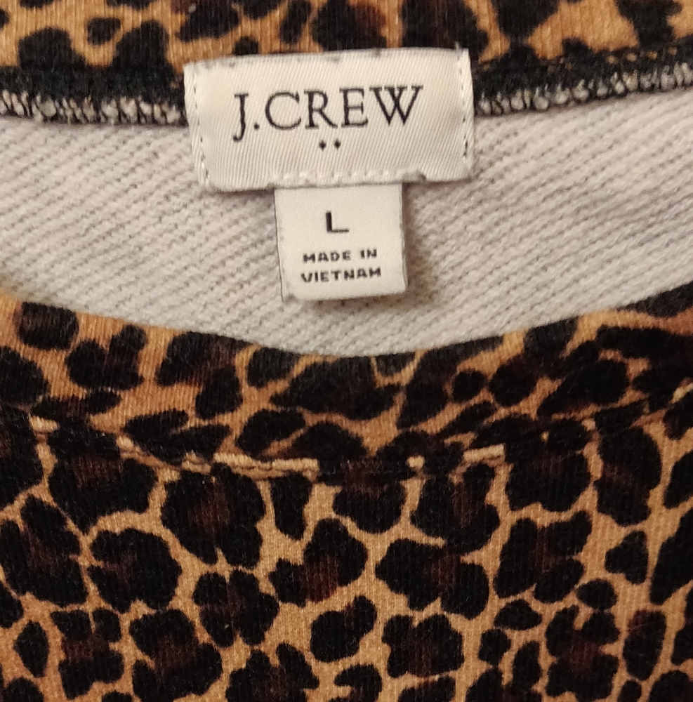 J. Crew Classic Leopard Print Sweatshirt - Picture 2 of 13